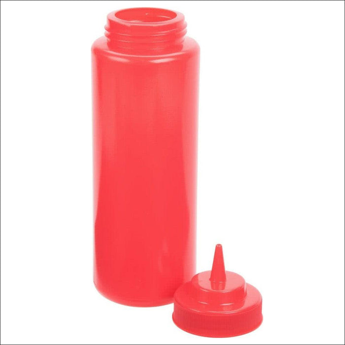 Nella 16 Oz. Red Plastic Squeeze Bottle - 6/Pack