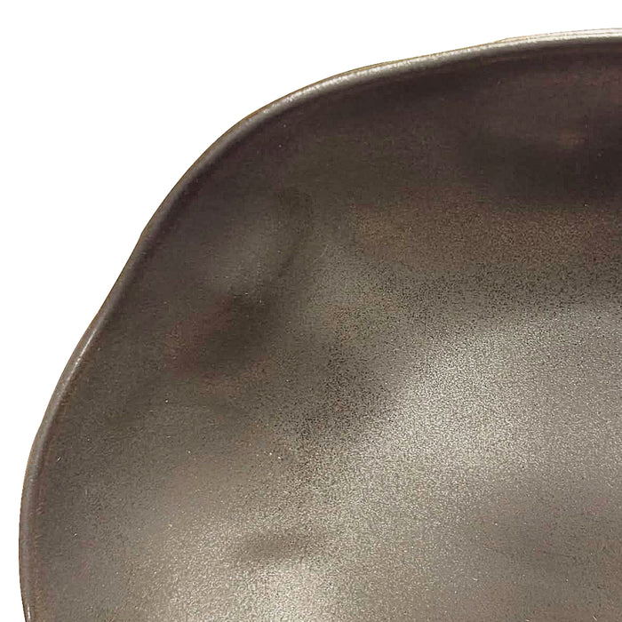 Nella 10" Organic Black Oval Porcelain Deep Plate - 12/Case - ORG 25 BK