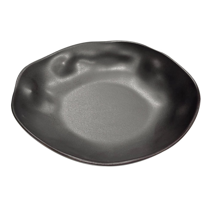 Nella 10" Organic Black Oval Porcelain Deep Plate - 12/Case - ORG 25 BK