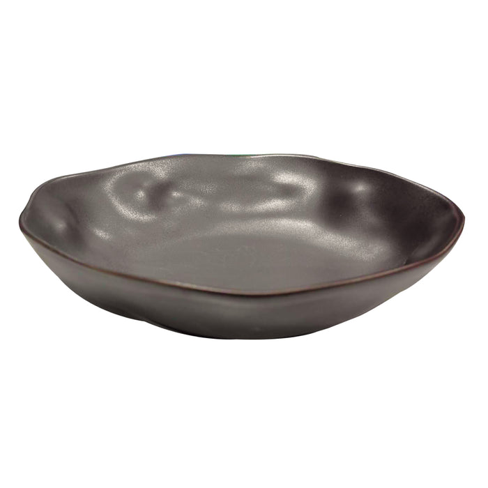 Nella 10" Organic Black Oval Porcelain Deep Plate - 12/Case - ORG 25 BK