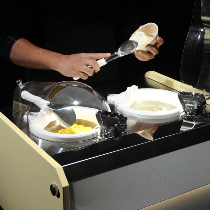 Top Churn 2-Pot Countertop Commercial Ice Cream Machine and Display - V2 Milano
