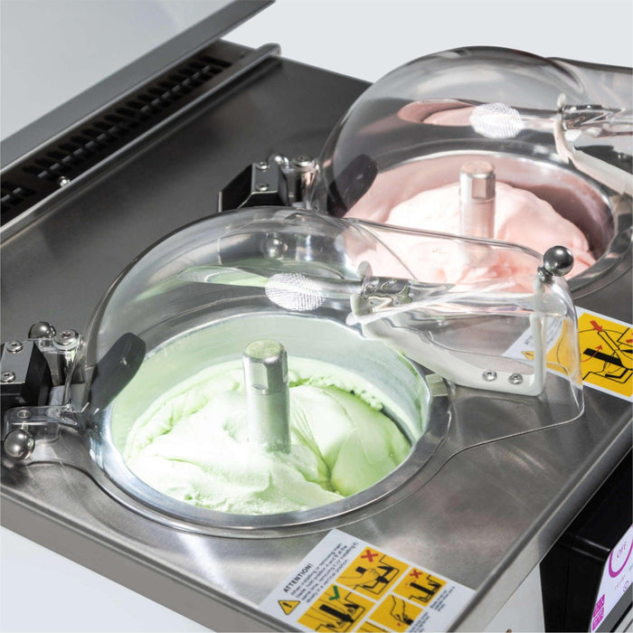 Top Churn 2-Pot Floor Commercial Ice Cream Machine and Display - EC2 H