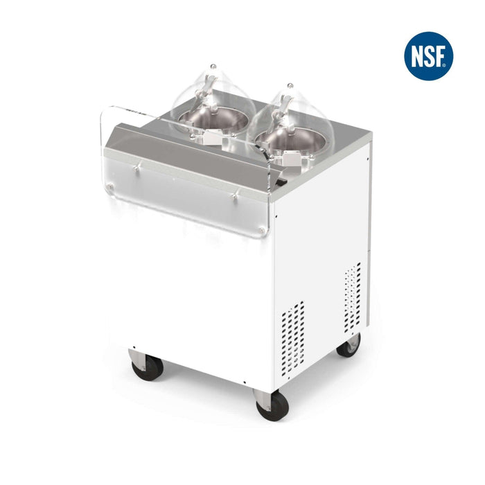 Top Churn 2-Pot Floor Commercial Ice Cream Machine and Display - EC2 H