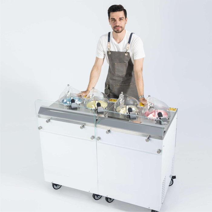 Top Churn 2-Pot Floor Commercial Ice Cream Machine and Display - EC2 H
