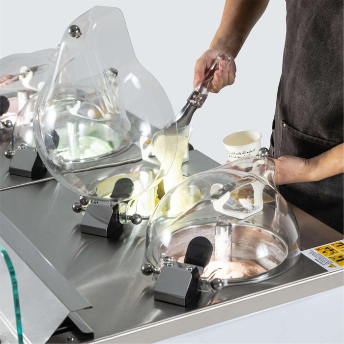 Top Churn 2-Pot Floor Commercial Ice Cream Machine and Display - EC2 H
