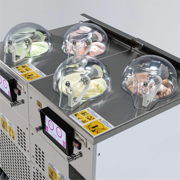 Top Churn 2-Pot Floor Commercial Ice Cream Machine and Display - EC2 V