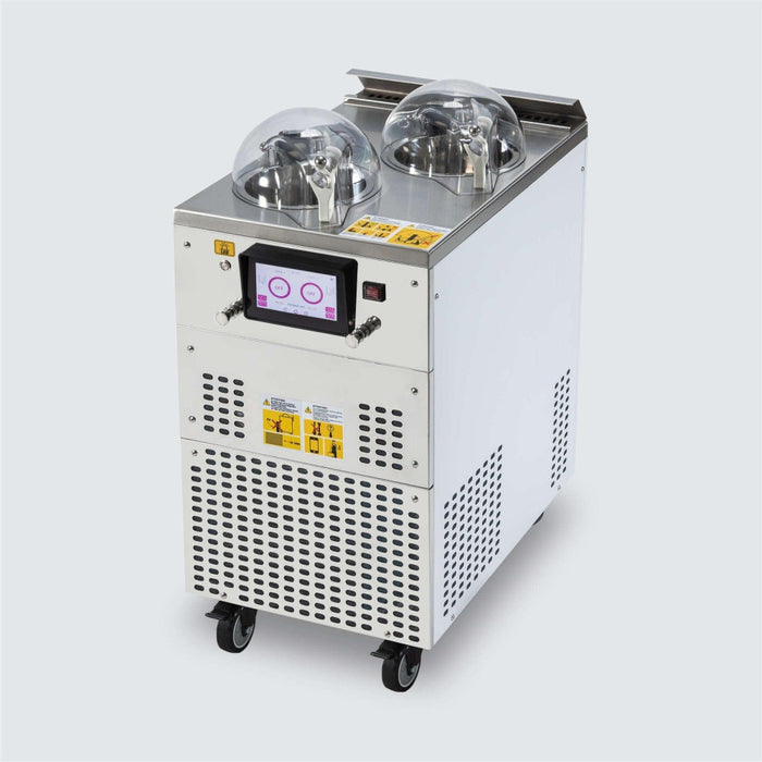 Top Churn 2-Pot Floor Commercial Ice Cream Machine and Display - EC2 V