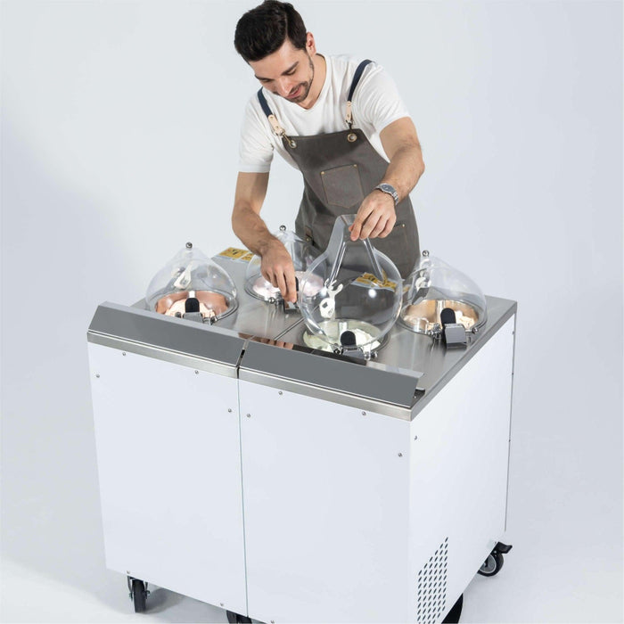 Top Churn 2-Pot Floor Commercial Ice Cream Machine and Display - EC2 V