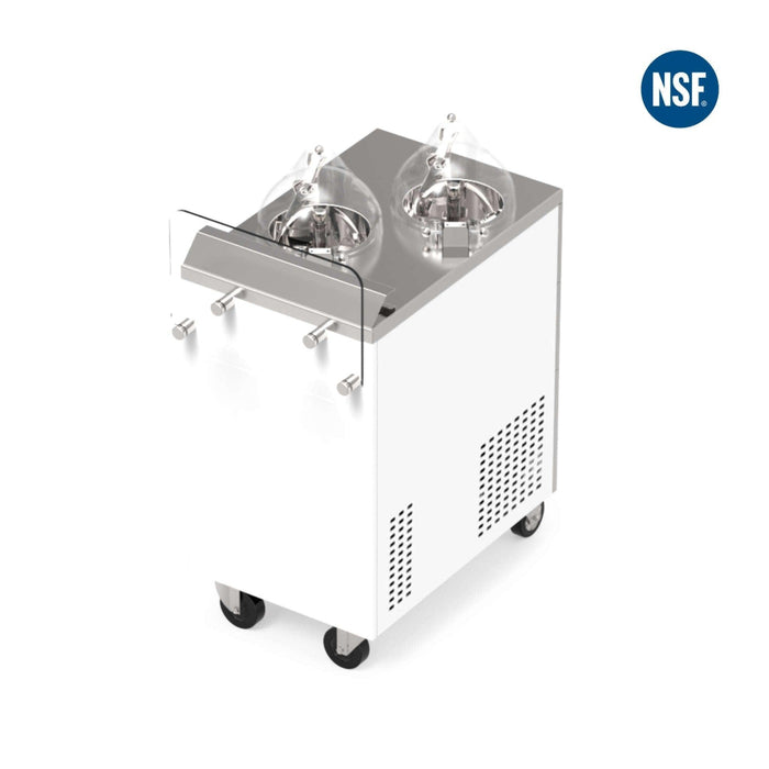 Top Churn 2-Pot Floor Commercial Ice Cream Machine and Display - EC2 V