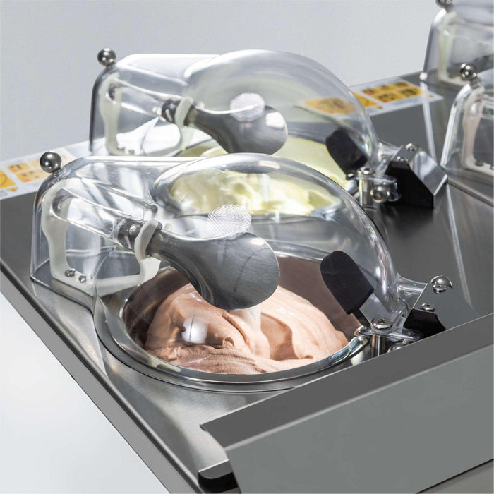 Top Churn 2-Pot Floor Commercial Ice Cream Machine and Display - EC2 V