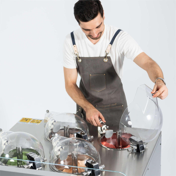 Top Churn 4-Pot  Floor Commercial Ice Cream Maker and Refrigerated Display - V4