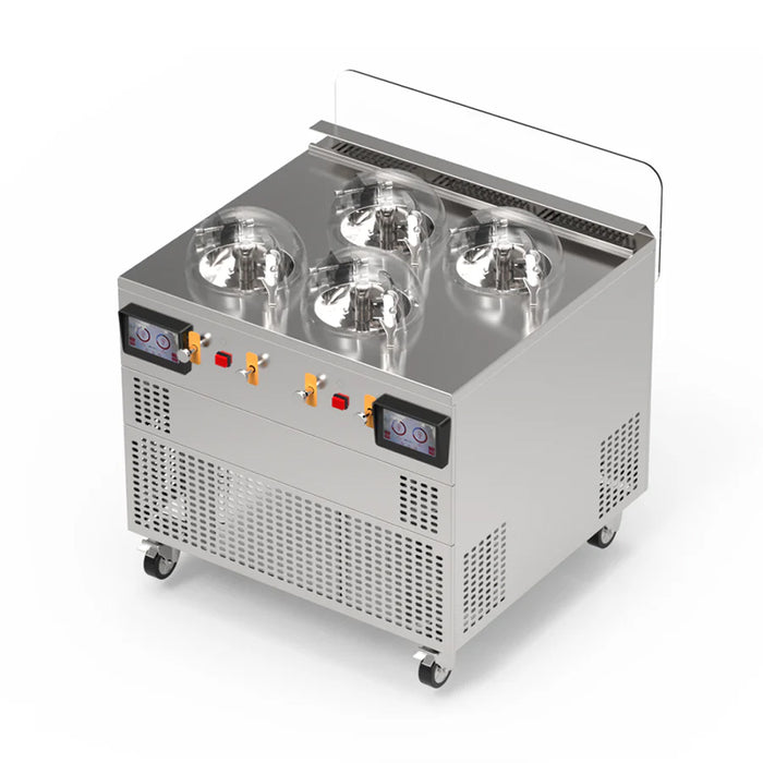 Top Churn 4-Pot  Floor Commercial Ice Cream Maker and Refrigerated Display - V4