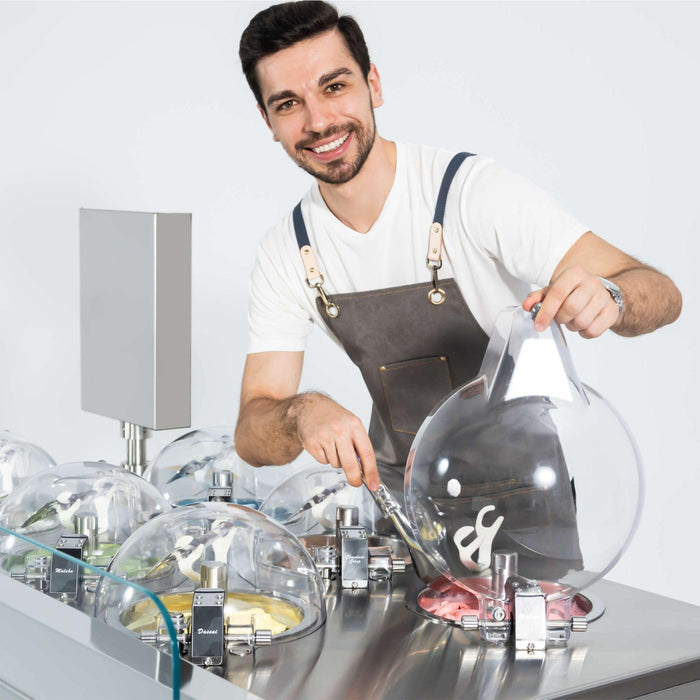 Top Churn 6-Pot  Floor Commercial Ice Cream Maker and Refrigerated Display - V6