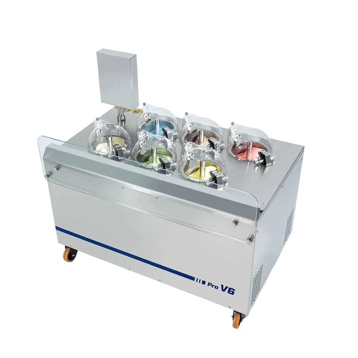Top Churn 6-Pot  Floor Commercial Ice Cream Maker and Refrigerated Display - V6