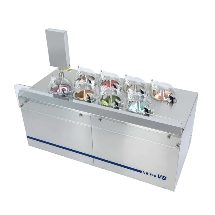 Top Churn 8-Pot  Floor Commercial Ice Cream Maker and Refrigerated Display - V8