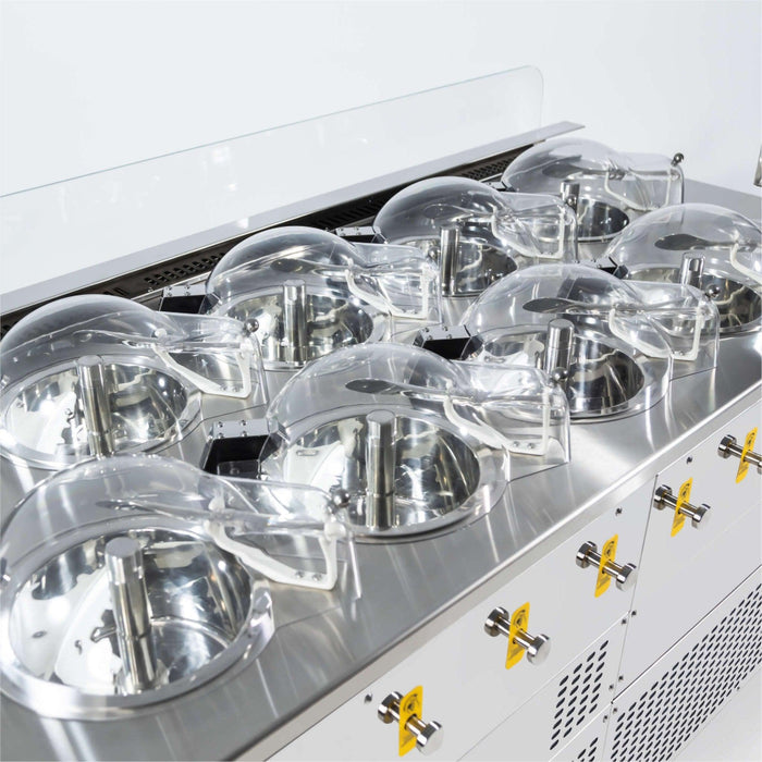 Top Churn 8-Pot  Floor Commercial Ice Cream Maker and Refrigerated Display - V8