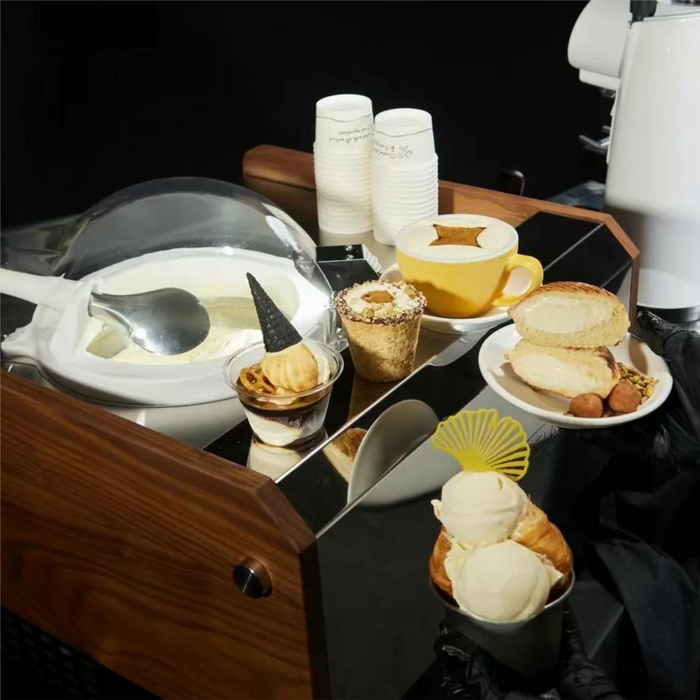 Top Churn Single Pot Countertop Commercial Ice Cream Machine and Display - V1 Milano