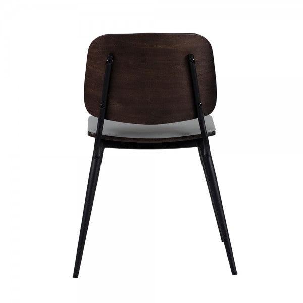 Nella Pepper Wood Chair with Upholstered Seat