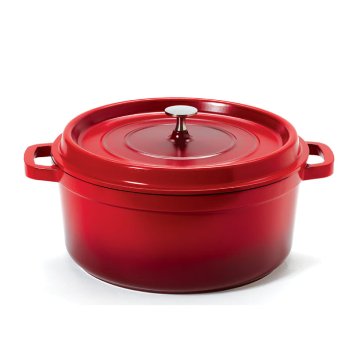 GET Heiss 6.5 Qt. Red Round Induction Ready Dutch Oven With Lid - CA-006-R/BK