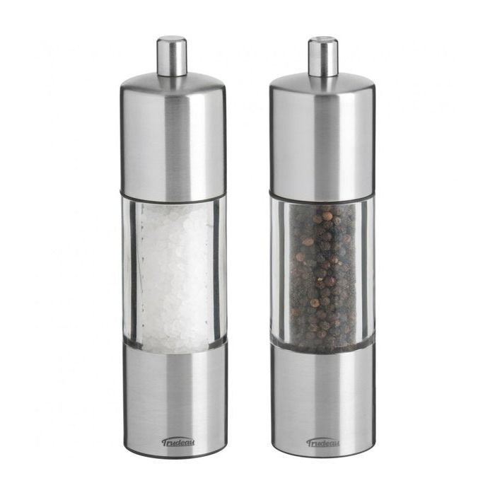 Trudeau 7.5" Stainless Steel Pepper Mill and Salt Mill - 0711604