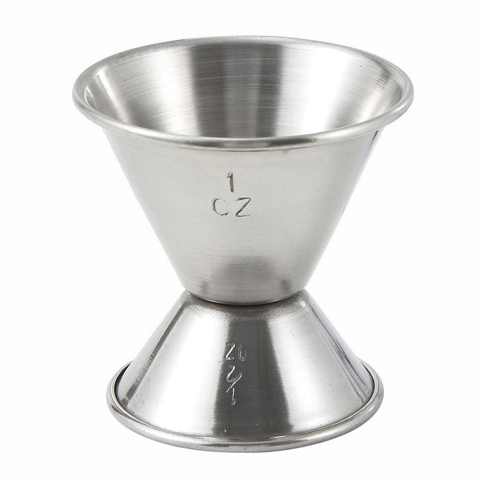 Winco J-1 0.5 Oz. & 1 Oz. Stainless Steel Double Jigger