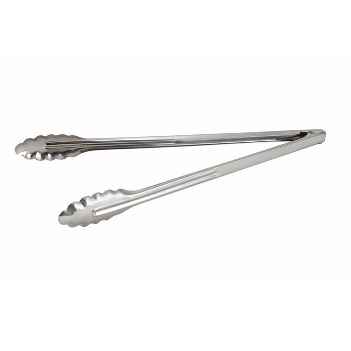 Winco UT-16LT 16" Coiled Spring, Stainless Steel Utility Tongs