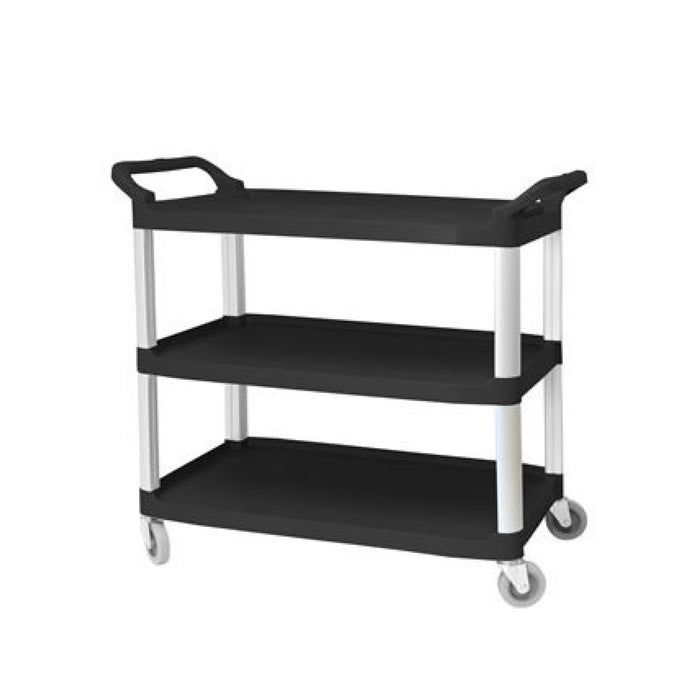 Nella 33" x 17" 3-Tier Black Utility Cart - 12002B