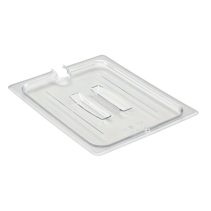 Cambro 10CWCHN135 Camwear Full Size Clear Polycarbonate Handled Lid with Spoon Notch For 20 x 12 Food Storage Boxes