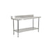 NELLA 24" x 24" STAINLESS STEEL TABLE WITH BACKSPLASH - 22078