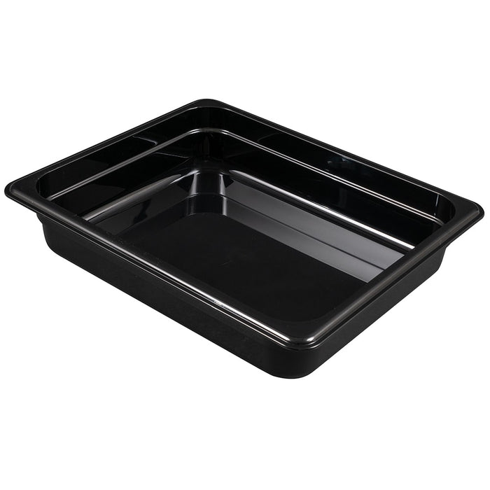 Cambro Camwear 22CW110 2.5" Deep Half Size Black Polycarbonate Food Pan