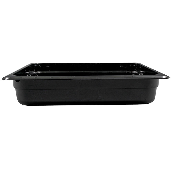 Cambro Camwear 22CW110 2.5" Deep Half Size Black Polycarbonate Food Pan