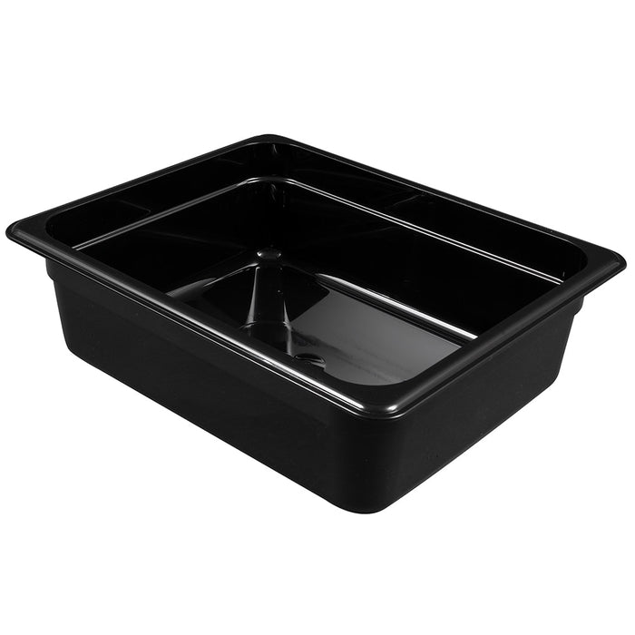Cambro 24CW110 Camwear 1/2 Size Black Polycarbonate Food Pan - 4" Deep