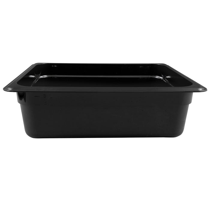 Cambro 24CW110 Camwear 1/2 Size Black Polycarbonate Food Pan - 4" Deep