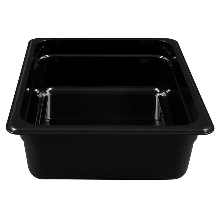 Cambro 24CW110 Camwear 1/2 Size Black Polycarbonate Food Pan - 4" Deep