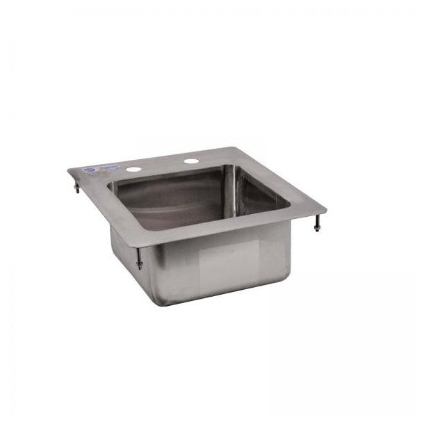 Nella 14" One Compartment Flat Top Drop-In Sink - 9" x 9" x 5" Bowl - 39778