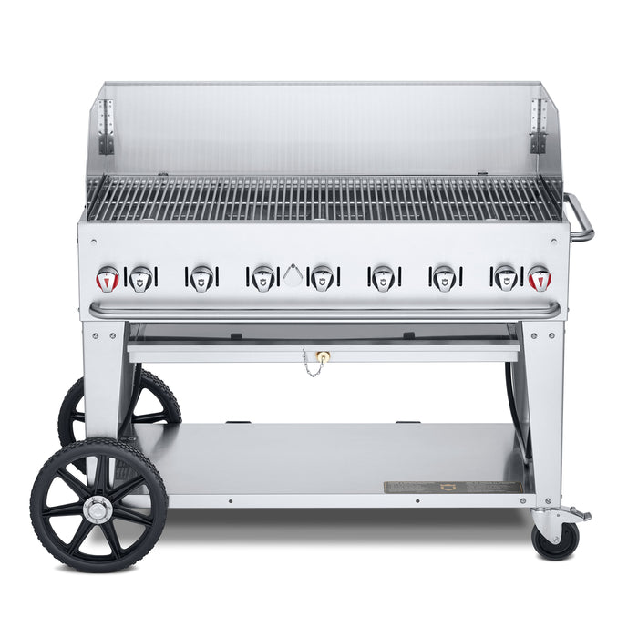 Crown Verity CV-MCB-48WGP-NG 48" Mobile BBQ Grill with Wind Guard Package - Natural Gas