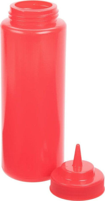 Nella 24 Oz. Red Plastic Squeeze Bottle - 6/Pack