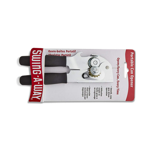 SWING-A-WAY Portable Manual Steel Can Opener with Bottle Opener - White