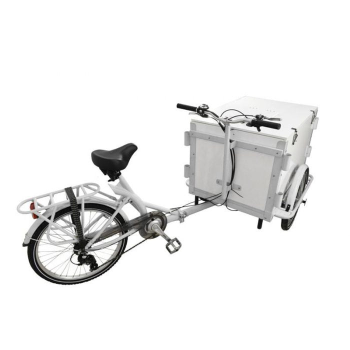 Nella Tricycle White Ice Cream Bike with Wooden Box - 46660