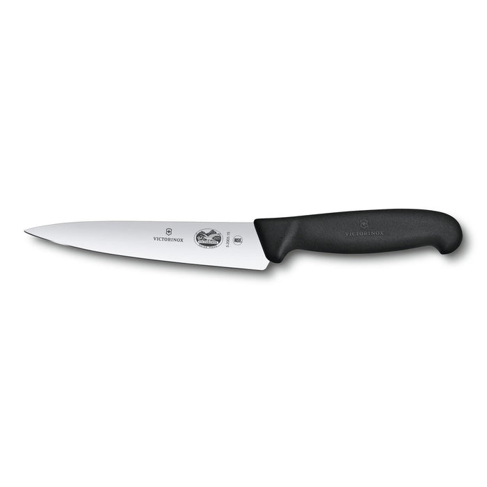 Victorinox 6" Fibrox Pro Straight Black Kitchen Knife - 5.2003.15