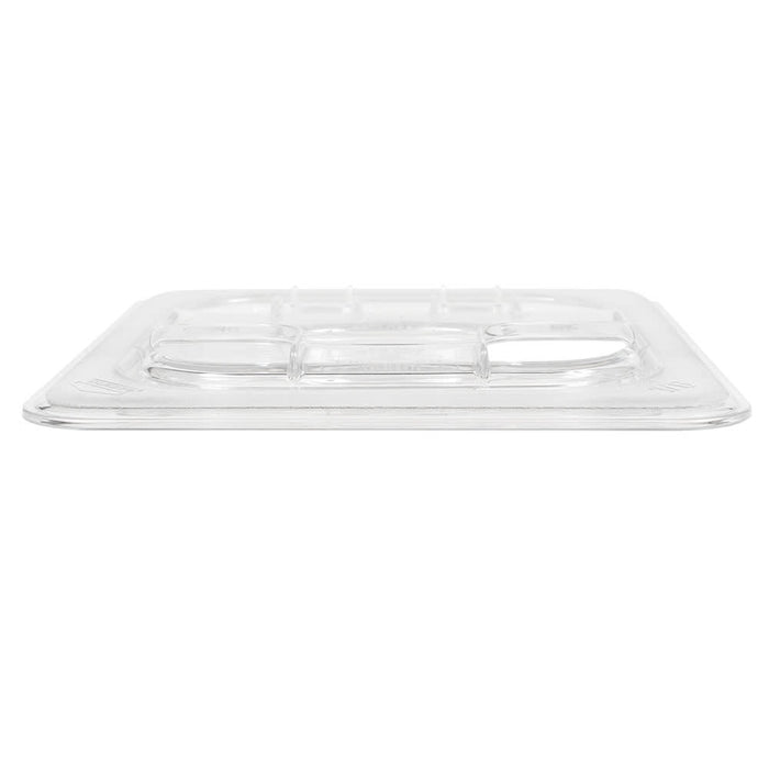 Cambro 60CWLN135 Camwear 1/6 Size Clear Polycarbonate FlipLid with Spoon Notch