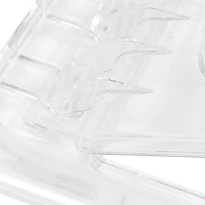 Cambro 60CWLN135 Camwear 1/6 Size Clear Polycarbonate FlipLid with Spoon Notch