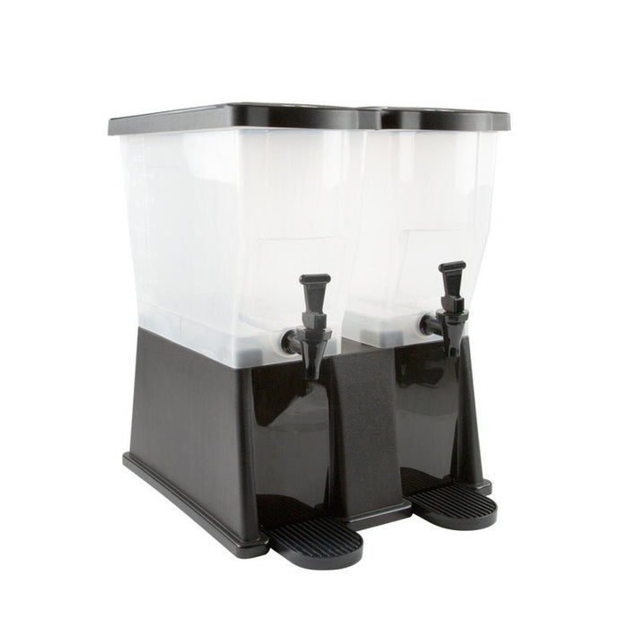 Choice 6 Gal. Beverage / Juice Double Dispenser with Black Plastic Stand