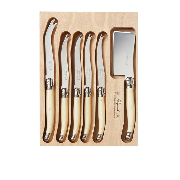 Laguiole By Andre Verdier 6-Piece Debutant Cheese Knife Set - Ivory