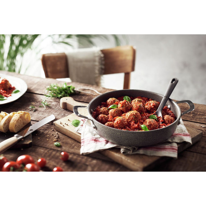 Ballarini Salina 6" Aluminium Round Saucier And Sauteuse With Lid - Stone Grey - 75002-811