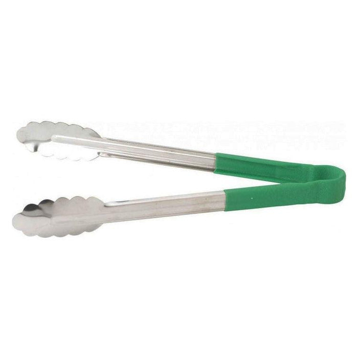 Nella 9" Heavy Duty Utility Tongs with Green Handle - 80539