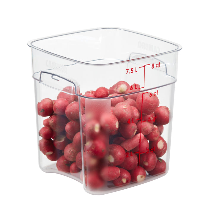 Cambro 8SFSPROCW135 Camsquares FreshPro 8 Qt. Clear Square Polycarbonate Food Storage Container