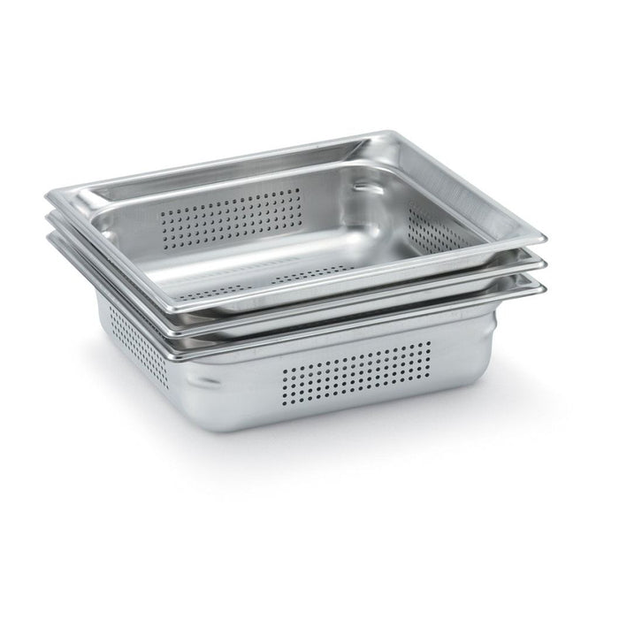Vollrath 90043 Super Pan 3 Full Size Stainless Steel Perforated Steam Pan with 4" Deep
