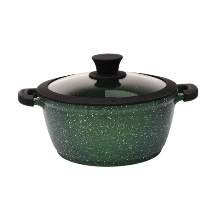 Acrochef 9.4" Non-Stick Die-Cast Caasserole Pot with Silicone Rim Glass Lid - MB424