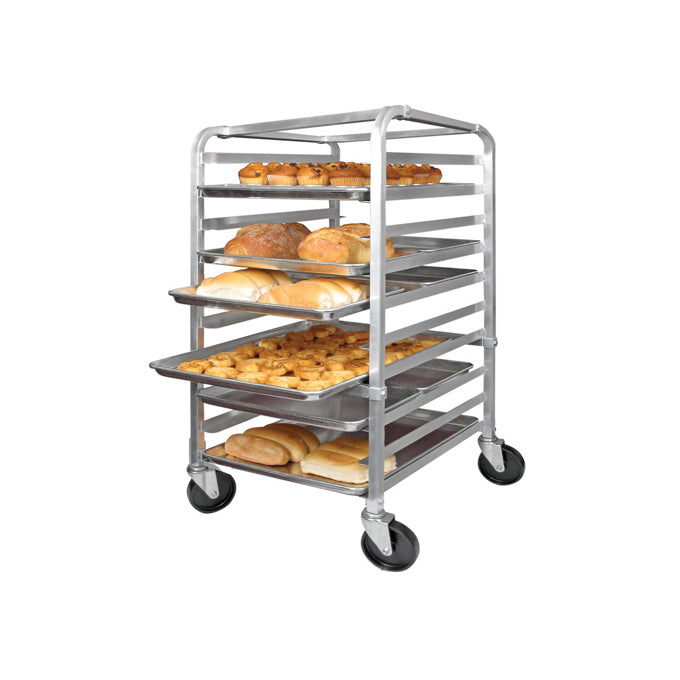 Winco ALRK-10 10-Tier Sheet Aluminum Pan Rack / Bun Tray Rack with Curved Top